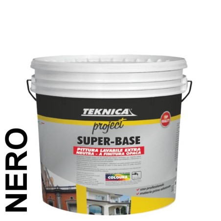 Vernice pittura traspirante lavabile TEKNICA super base colore nero da 4 lt